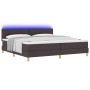Cama Box Spring con Colchón & LED Marrón Oscuro 200x200 cm Tela by , Beds and slatted bases - Ref: Foro24-3342467, Price: 612...