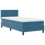 Cama Box Spring con colchón y LED Azul Oscuro 90x200 cm de terciopelo by , Beds and slatted bases - Ref: Foro24-3342630, Pric...