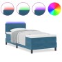 Cama Box Spring con colchón y LED Azul Oscuro 90x200 cm de terciopelo by , Beds and slatted bases - Ref: Foro24-3342630, Pric...