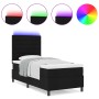Cama con muelles con colchón y LED negro 90x200 cm tela de , Camas y somieres - Ref: Foro24-3342762, Precio: 354,83 €, Descue...