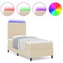 Base de Cama con Colchón y LED Crema 100x200 cm Tela von , Betten und Lattenroste - Ref: Foro24-3342772, Preis: 358,10 €, Rab...