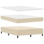 Cama tapizada con colchón y luces LED crema 140x190 cm tela de , Camas y somieres - Ref: Foro24-3342793, Precio: 498,57 €, De...
