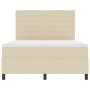 Cama tapizada con colchón y luces LED crema 140x190 cm tela de , Camas y somieres - Ref: Foro24-3342793, Precio: 498,57 €, De...