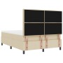 Cama tapizada con colchón y luces LED crema 140x190 cm tela de , Camas y somieres - Ref: Foro24-3342793, Precio: 498,57 €, De...