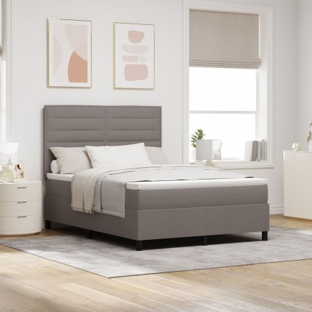 Cama con Box Spring y Colchón & LED Taupe 140x200 cm Tela de , Camas y somieres - Ref: Foro24-3342799, Precio: 551,65 €, Desc...