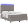 Cama con Box Spring y Colchón & LED Taupe 140x200 cm Tela de , Camas y somieres - Ref: Foro24-3342799, Precio: 551,65 €, Desc...