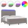 Cama con Box Spring y Colchón & LED Taupe 140x200 cm Tela de , Camas y somieres - Ref: Foro24-3342799, Precio: 551,65 €, Desc...