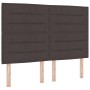 Cama con somier con colchón y LED marrón oscuro 160x200 cm tela de , Camas y somieres - Ref: Foro24-3342805, Precio: 571,33 €...