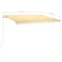 Automatic retractable awning with yellow and white poles 4x3 m by vidaXL, Awnings - Ref: Foro24-3069948, Price: 727,62 €, Dis...