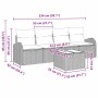 Conjunto de sofá de jardín 5 pcs Gris 55 x 55 x 37 cm Poliratán