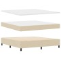 Cama con somier, colchón y luz LED color crema 180x200 cm tela de , Camas y somieres - Ref: Foro24-3342814, Precio: 650,12 €,...