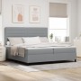 Cama con somier con colchón y luz LED gris 200x200 cm de tela de , Camas y somieres - Ref: Foro24-3342816, Precio: 740,22 €, ...