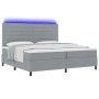Cama con somier con colchón y luz LED gris 200x200 cm de tela de , Camas y somieres - Ref: Foro24-3342816, Precio: 740,22 €, ...