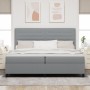 Cama con somier con colchón y luz LED gris 200x200 cm de tela de , Camas y somieres - Ref: Foro24-3342816, Precio: 740,22 €, ...