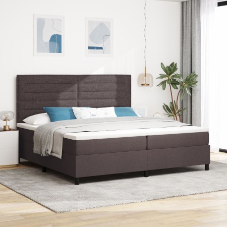 Cama con muelles con colchón y luces LED Marrón oscuro 200x200 cm Tela de , Camas y somieres - Ref: Foro24-3342819, Precio: 6...