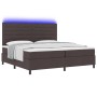 Cama con muelles con colchón y luces LED Marrón oscuro 200x200 cm Tela de , Camas y somieres - Ref: Foro24-3342819, Precio: 6...