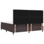 Cama con muelles con colchón y luces LED Marrón oscuro 200x200 cm Tela de , Camas y somieres - Ref: Foro24-3342819, Precio: 6...