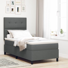 Cama con Resortes y Colchón & LED Gris Oscuro 90x200 cm Tela de , Camas y somieres - Ref: Foro24-3342838, Precio: 383,30 €, D...