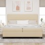 Cama con resortes con colchón y luz LED crema 200x200 cm tela von , Betten und Lattenroste - Ref: Foro24-3342821, Preis: 642,...