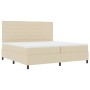 Cama con resortes con colchón y luz LED crema 200x200 cm tela von , Betten und Lattenroste - Ref: Foro24-3342821, Preis: 642,...