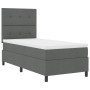 Cama con Resortes y Colchón & LED Gris Oscuro 90x200 cm Tela de , Camas y somieres - Ref: Foro24-3342838, Precio: 383,30 €, D...