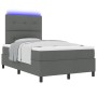 Cama con Box Spring con colchón y luz LED Gris oscuro 120x200 cm Tela de , Camas y somieres - Ref: Foro24-3342859, Precio: 42...