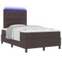 Cama con Somier y Colchón & LED Marrón Oscuro 120x200 cm Tela de , Camas y somieres - Ref: Foro24-3342861, Precio: 437,48 €, ...
