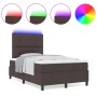 Cama con Somier y Colchón & LED Marrón Oscuro 120x200 cm Tela de , Camas y somieres - Ref: Foro24-3342861, Precio: 437,48 €, ...