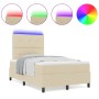 Cama con base y colchón LED crema 120x200 cm tela de , Camas y somieres - Ref: Foro24-3342863, Precio: 435,02 €, Descuento: %