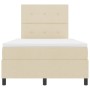 Cama con base y colchón LED crema 120x200 cm tela