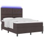 Cama con somier con colchón y LED Marrón oscuro 140x190 cm Tela von , Betten und Lattenroste - Ref: Foro24-3342868, Preis: 52...