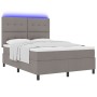 Cama Box Spring con Colchón & LED Taupe 140x190 cm Tela by , Beds and slatted bases - Ref: Foro24-3342869, Price: 513,34 €, D...