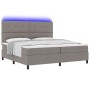 Cama con somier y colchón y LED Taupe 200x200 cm Tela von , Betten und Lattenroste - Ref: Foro24-3342897, Preis: 732,70 €, Ra...