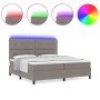 Cama con somier y colchón y LED Taupe 200x200 cm Tela von , Betten und Lattenroste - Ref: Foro24-3342897, Preis: 732,70 €, Ra...