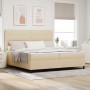 Cama con Box Spring y Colchón LED Crema 200x200 cm Tela von , Betten und Lattenroste - Ref: Foro24-3342898, Preis: 636,15 €, ...