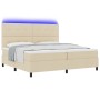 Cama con Box Spring y Colchón LED Crema 200x200 cm Tela von , Betten und Lattenroste - Ref: Foro24-3342898, Preis: 636,15 €, ...