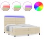 Cama con Box Spring y Colchón LED Crema 200x200 cm Tela von , Betten und Lattenroste - Ref: Foro24-3342898, Preis: 636,15 €, ...