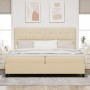 Cama con Box Spring y Colchón LED Crema 200x200 cm Tela von , Betten und Lattenroste - Ref: Foro24-3342898, Preis: 636,15 €, ...