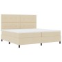 Cama con Box Spring y Colchón LED Crema 200x200 cm Tela von , Betten und Lattenroste - Ref: Foro24-3342898, Preis: 636,15 €, ...