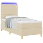 Cama con somier con colchón y LED crema 100x200 cm tela by , Beds and slatted bases - Ref: Foro24-3343003, Price: 358,11 €, D...