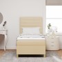 Cama con somier con colchón y LED crema 100x200 cm tela by , Beds and slatted bases - Ref: Foro24-3343003, Price: 358,11 €, D...