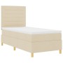 Cama con somier con colchón y LED crema 100x200 cm tela by , Beds and slatted bases - Ref: Foro24-3343003, Price: 358,11 €, D...