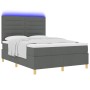 Cama con somier y colchón & LED Gris Oscuro 140x200 cm Tela von , Betten und Lattenroste - Ref: Foro24-3343027, Preis: 513,19...