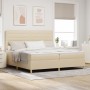 Cama con Somier y Colchón & LED Crema 200x200 cm Tela von , Betten und Lattenroste - Ref: Foro24-3343052, Preis: 644,00 €, Ra...