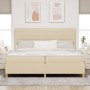 Cama con Somier y Colchón & LED Crema 200x200 cm Tela von , Betten und Lattenroste - Ref: Foro24-3343052, Preis: 644,00 €, Ra...