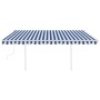 Manuell einziehbare Markise mit blauen und weißen Stangen 4x3,5 m von vidaXL, Markisen - Ref: Foro24-3070016, Preis: 443,17 €...
