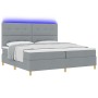 Estructura de Cama con Colchón Gris Claro Tela 200 x 200 cm von , Betten und Lattenroste - Ref: Foro24-3343124, Preis: 678,63...