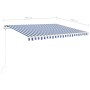 Manuell einziehbare Markise mit blauen und weißen Stangen 4x3,5 m von vidaXL, Markisen - Ref: Foro24-3070016, Preis: 443,17 €...