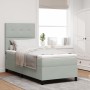 Cama Box Spring con Colchón y Luz LED Gris Claro 90x200 cm Terciopelo by , Beds and slatted bases - Ref: Foro24-3343286, Pric...