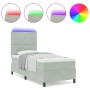 Cama Box Spring con Colchón y Luz LED Gris Claro 90x200 cm Terciopelo de , Camas y somieres - Ref: Foro24-3343286, Precio: 33...